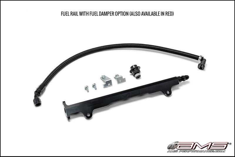 AMS, AMS Performance 08-15 Mitsubishi EVO X CNC Machined Aluminum Fuel Rail w/Pulsation Dampener - Black