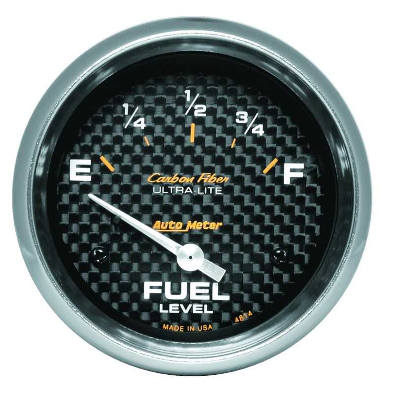 AutoMeter, AP 65+ GM 2-5/8in Fuel Level Carbon Fiber Electric Gauge Pod