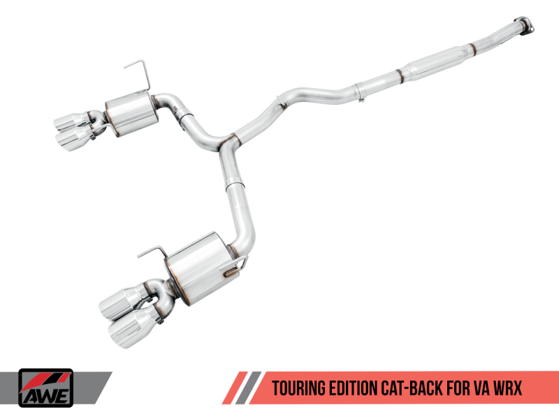 AWE Tuning, AWE Tuning 2015+ Subaru WRX VA Sedan Touring Edition Exhaust - Chrome Silver Tips (102mm)