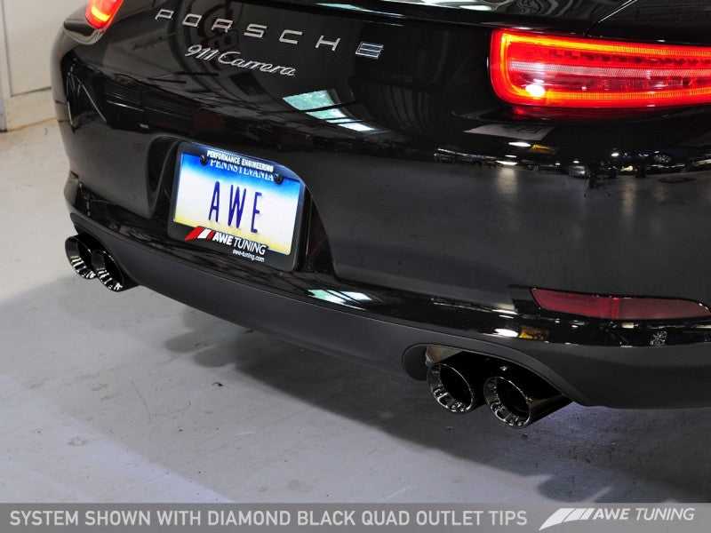 AWE Tuning, AWE Tuning 991 Carrera Performance Exhaust - Diamond Black Tips