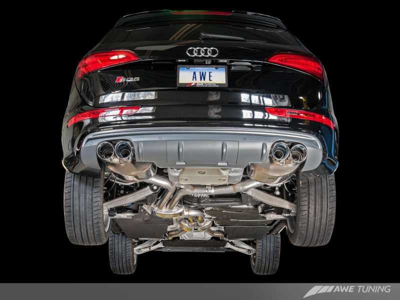 AWE Tuning, AWE Tuning Audi 8R SQ5 Touring Edition Exhaust - Quad Outlet Diamond Black Tips