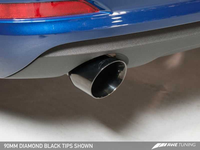 AWE Tuning, AWE Tuning Audi 8V A3 Touring Edition Exhaust - Dual Outlet Diamond Black 90 mm Tips