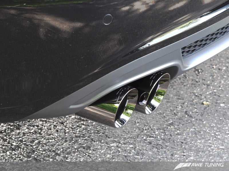 AWE Tuning, AWE Tuning Audi B8 A4 Touring Edition Exhaust - Quad Tip Polished Silver Tips