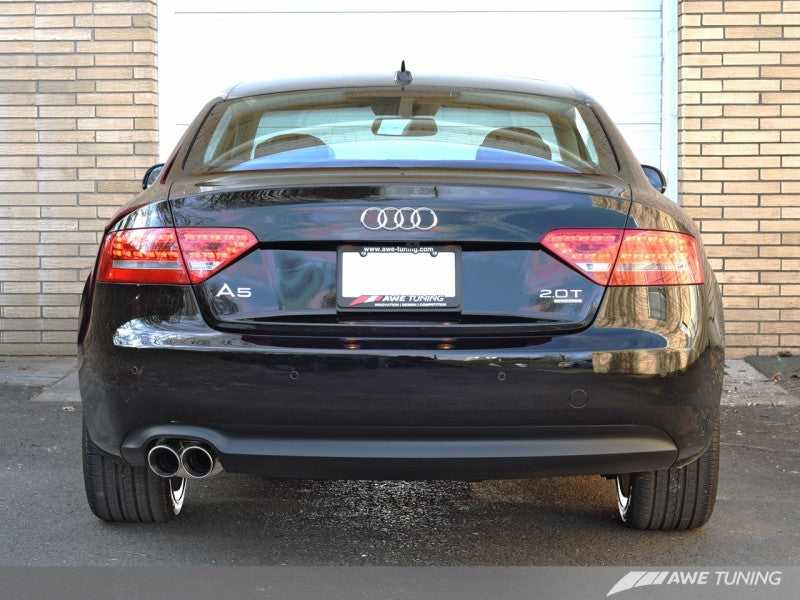 AWE Tuning, AWE Tuning Audi B8 A5 2.0T Touring Edition Single Outlet Exhaust - Diamond Black Tips