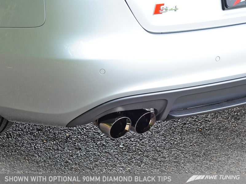 AWE Tuning, AWE Tuning Audi B8 / B8.5 S4 3.0T Touring Edition Exhaust - Diamond Black Tips (90mm)