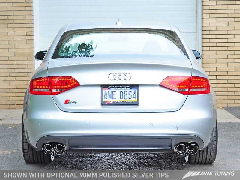 AWE Tuning, AWE Tuning Audi B8 / B8.5 S4 3.0T Track Edition Exhaust - Chrome Silver Tips (90mm)