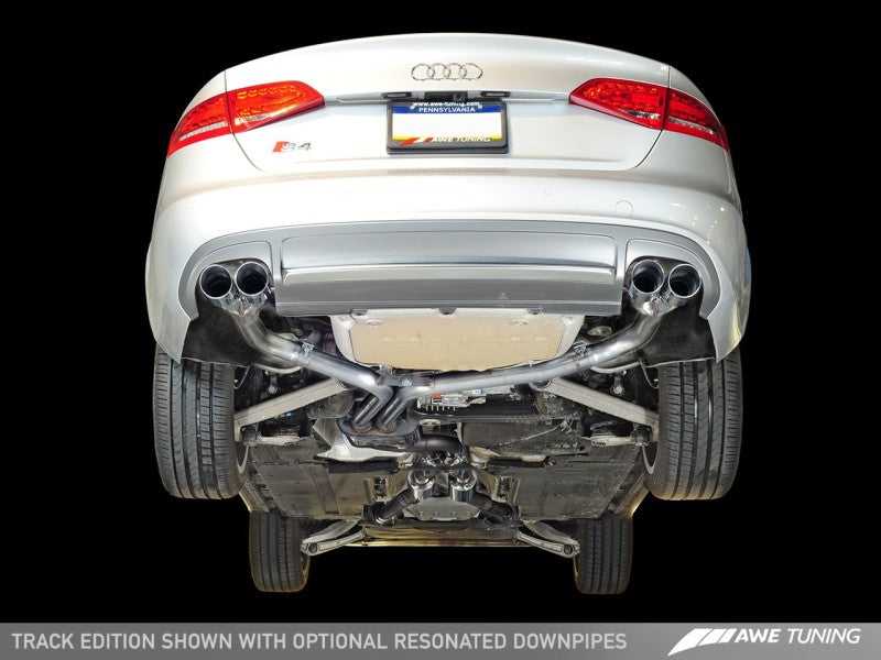 AWE Tuning, AWE Tuning Audi B8 / B8.5 S4 3.0T Track Edition Exhaust - Chrome Silver Tips (90mm)