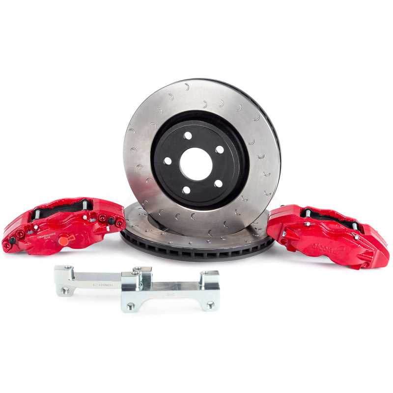 Alcon, Alcon 07+ Jeep JK 350x32mm Rotors 4-Piston Red Calipers Front Brake Upgrade Kit