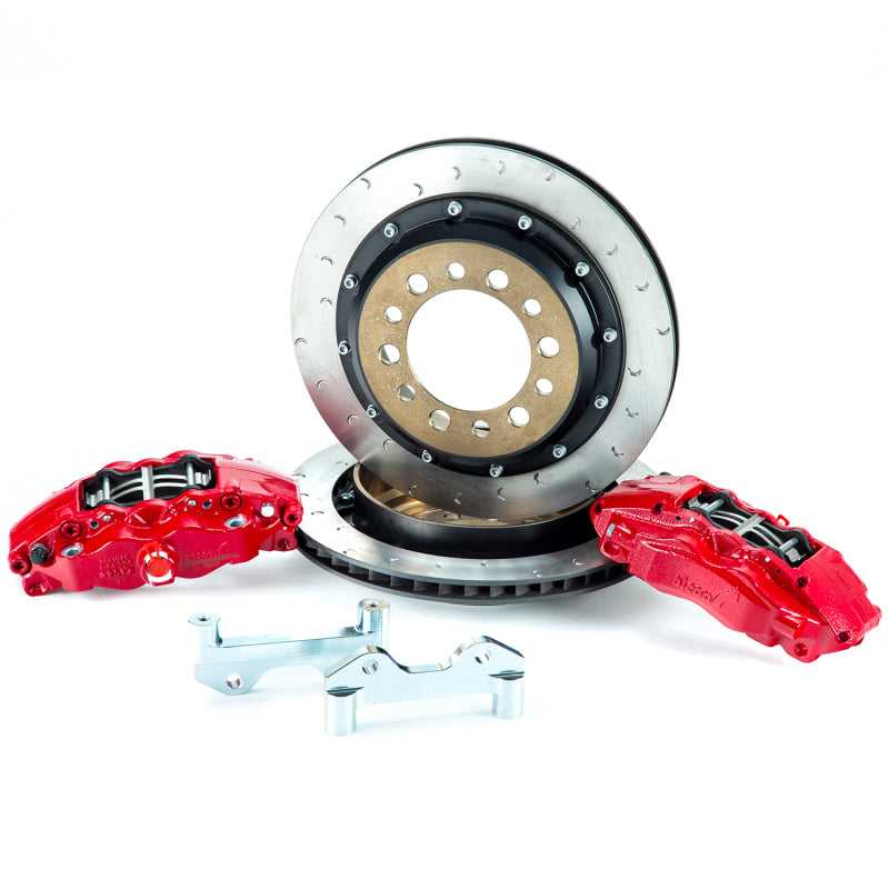 Alcon, Alcon 07+ Jeep JK w/ 6x5.5in Hub 355x22mm Rotor 4-Piston Red Calipers Rear Brake Upgrade Kit