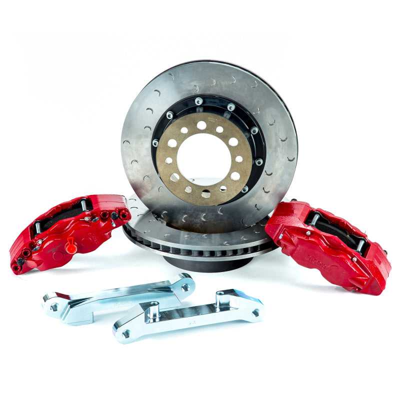 Alcon, Alcon 07+ Jeep JK w/ 6x5.5in Hub 357x32mm Rotor 4-Piston Red Calipers Front Brake Upgrade Kit