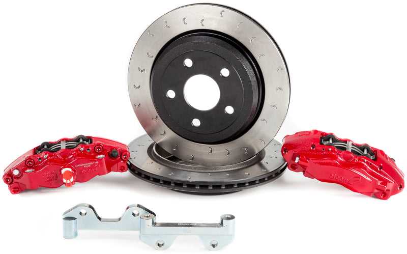 Alcon, Alcon 2007+ Jeep JK-JL 330x22mm Rotors 4-Piston Red Calipers Rear Brake Kit (Includes Brake Lines)