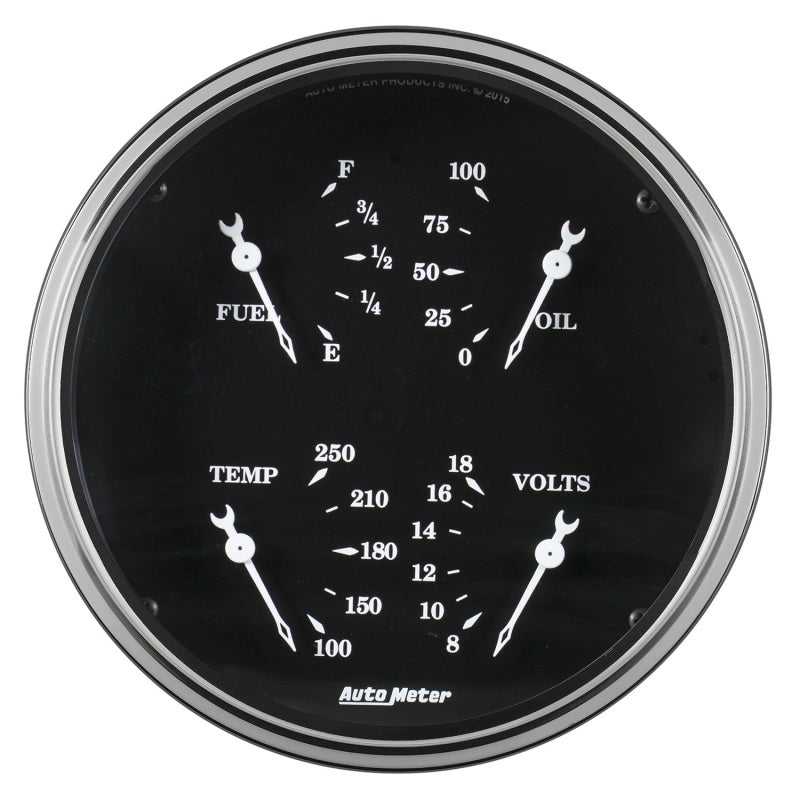 AutoMeter, Auto Meter Gauge Quad 5in 0E-90F Elec Old Tyme Black