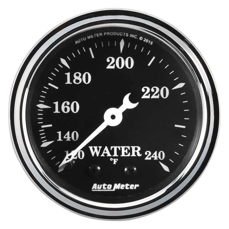 AutoMeter, Auto Meter Gauge Water Temp 2 1/16in 120-240F Mech Old Tyme Black