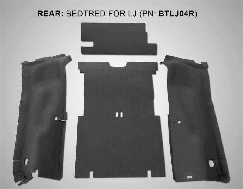 BedRug, BedRug 03-06 Jeep LJ Unlimited Rear 4pc BedTred Cargo Kit (Incl Tailgate & Tub Liner)