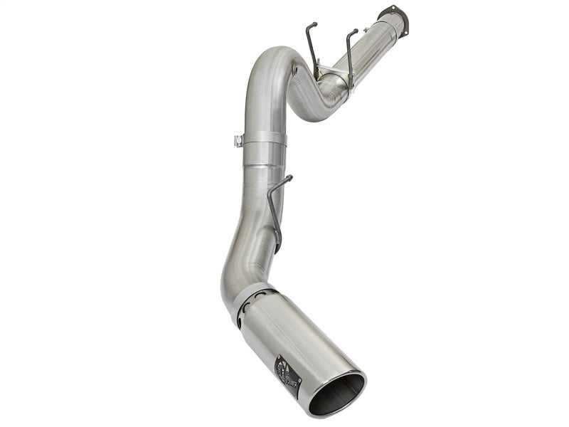 aFe, aFe ATLAS 5in DPF-Back Alum Steel Exhaust System w/Polished Tip 2017 Ford Diesel Trucks V8-6.7L (td)