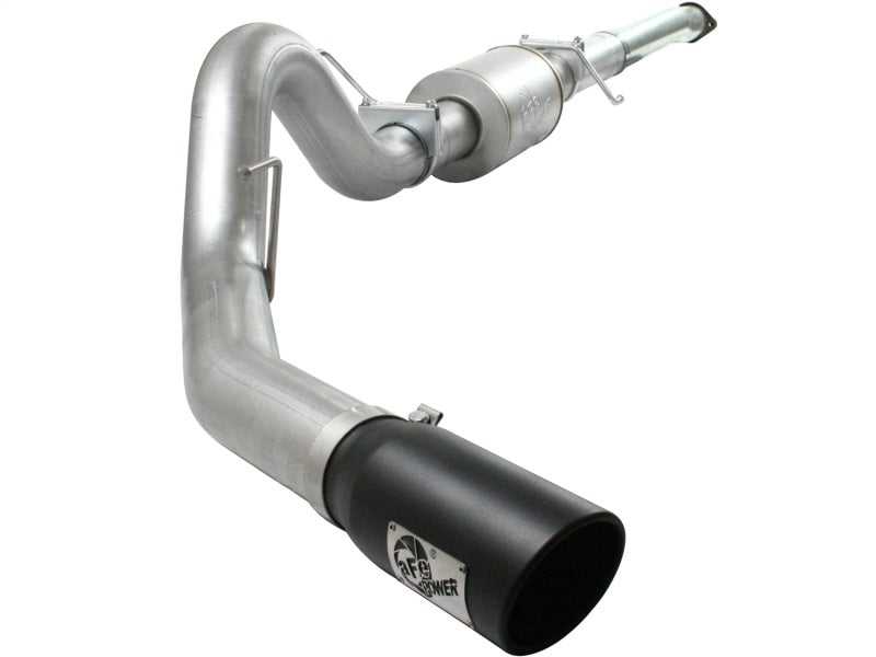 aFe, aFe Atlas Exhaust 4in Aluminized Cat-Back w/ 304 SS Black Tip 11-13 Ford F-150 EcoBoost V6 3.5L (tt)